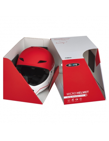 Kask dziecięcy Micro Racing (full face) White/Red