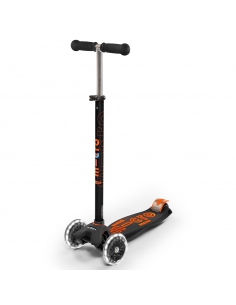 Hulajnoga Maxi Micro Deluxe LED Black/Orange (świecące koła)