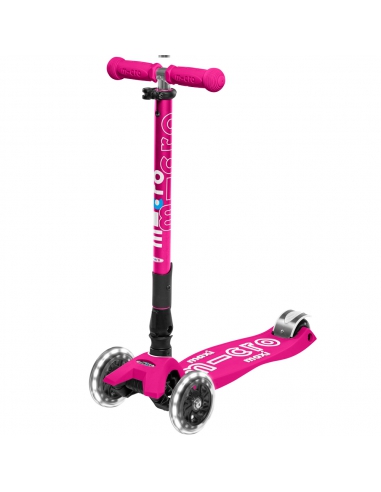 Hulajnoga Maxi Micro Deluxe Foldable Shocking Pink LED (składana)