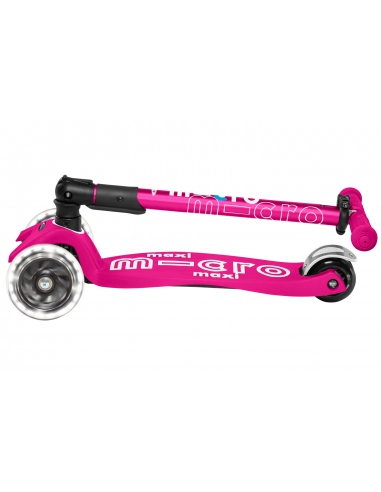 Hulajnoga Maxi Micro Deluxe Foldable Shocking Pink LED (składana)