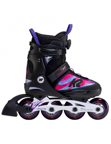 Rolki dziecięce K2 CHARM BOA ALU Black/Pink