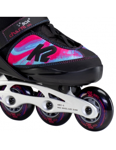Rolki dziecięce K2 CHARM BOA ALU Black/Pink