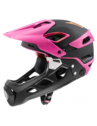 Kask rowerowy full-face Uvex Jakkyl HDE 2.0 Future Black Mat (odpinana garda)