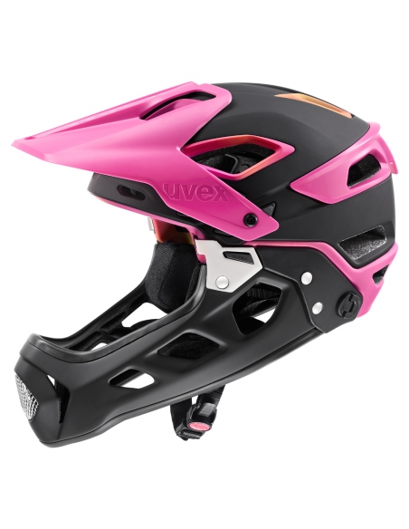 Kask rowerowy full-face Uvex Jakkyl HDE 2.0 Future Black Mat (odpinana garda)