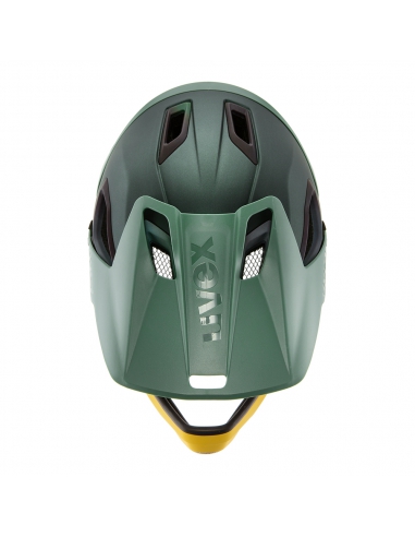 Kask rowerowy full-face Uvex Jakkyl HDE 2.0 Forest Mustard Mat (odpinana garda)