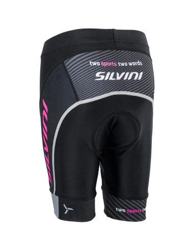 Spodenki rowerowe dziecięce Silvini JUNIOR TEAM Black-Pink