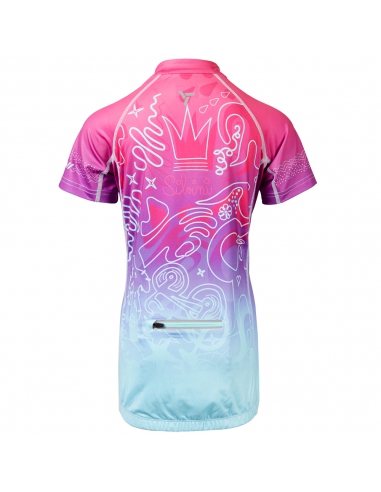 Koszulka rowerowa dziecięca Silvini KIDS SCRIVIA Fuchsia-Turquoise