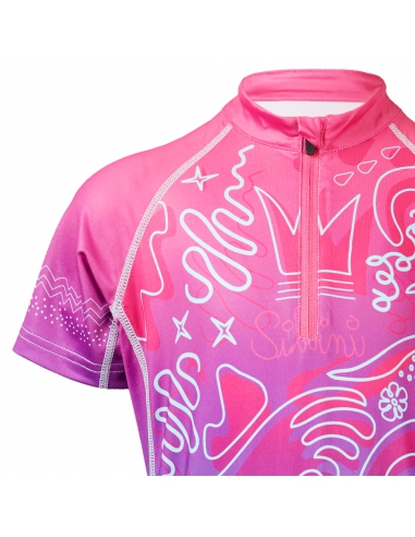 Koszulka rowerowa dziecięca Silvini KIDS SCRIVIA Fuchsia-Turquoise