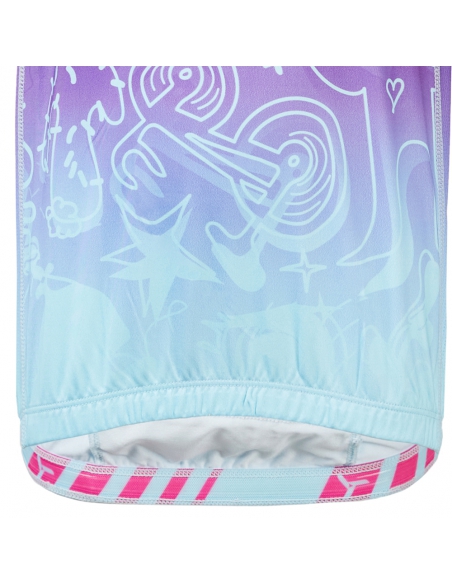 Koszulka rowerowa dziecięca Silvini KIDS SCRIVIA Fuchsia-Turquoise