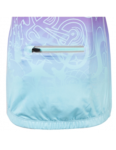 Koszulka rowerowa dziecięca Silvini KIDS SCRIVIA Fuchsia-Turquoise