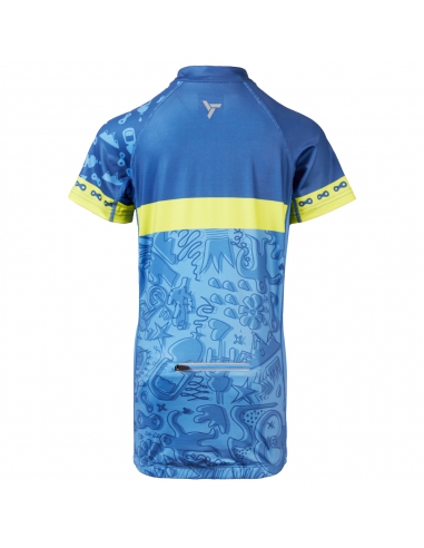 Koszulka rowerowa dziecięca Silvini Kids Scrivia Blue-Lime