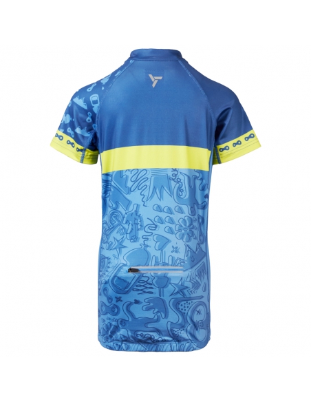 Koszulka rowerowa dziecięca Silvini Kids Scrivia Blue-Lime