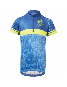 Koszulka rowerowa dziecięca Silvini Kids Scrivia Blue-Lime
