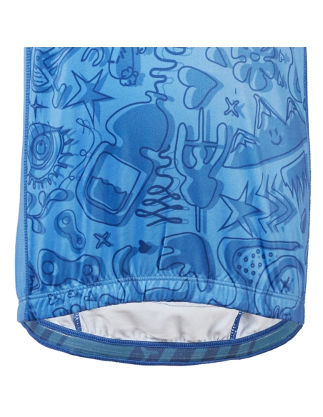 Koszulka rowerowa dziecięca Silvini Kids Scrivia Blue-Lime