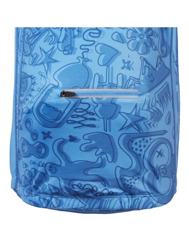 Koszulka rowerowa dziecięca Silvini Kids Scrivia Blue-Lime