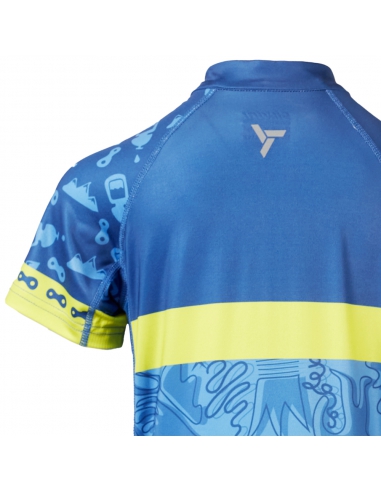 Koszulka rowerowa dziecięca Silvini Kids Scrivia Blue-Lime