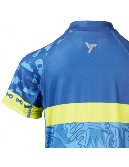 Koszulka rowerowa dziecięca Silvini Kids Scrivia Blue-Lime