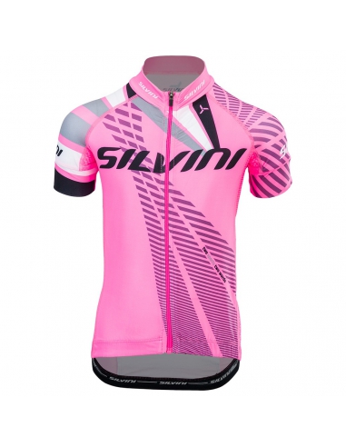 Koszulka rowerowa dziecięca Silvini Junior Team Pink-Cloud