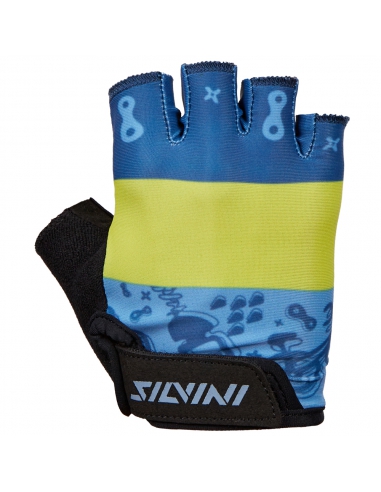 Krótkie rękawiczki rowerowe dziecięce Silvini Punta Kids Black-Blue