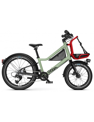 Rower dziecięcy Woom 4 NOW (20/16") Moss Green/Formula Red