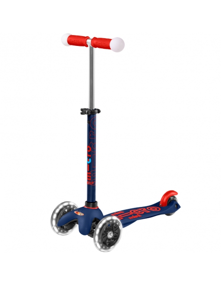 Trójkołowa hulajnoga Mini Micro Deluxe MAGIC LED Navy Blue (świecące koła i uchwyty)