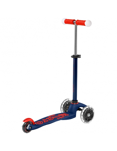 Trójkołowa hulajnoga Mini Micro Deluxe MAGIC LED Navy Blue (świecące koła i uchwyty)