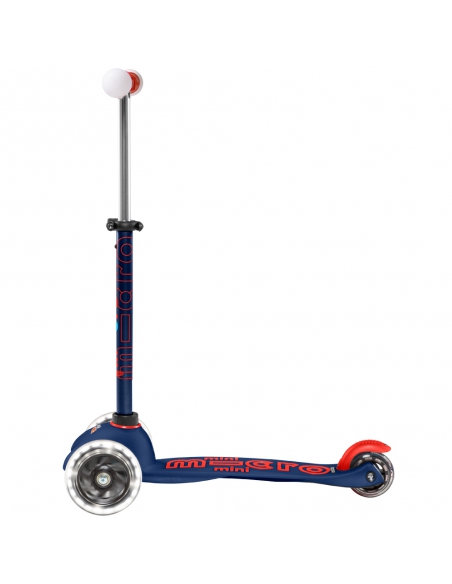 Trójkołowa hulajnoga Mini Micro Deluxe MAGIC LED Navy Blue (świecące koła i uchwyty)