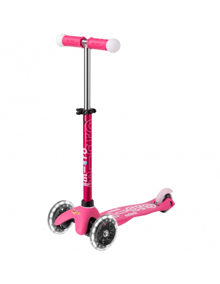Trójkołowa hulajnoga Mini Micro Deluxe MAGIC LED Pink (świecące koła i uchwyty)