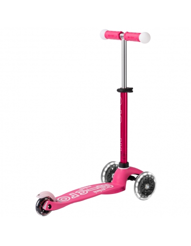 Trójkołowa hulajnoga Mini Micro Deluxe MAGIC LED Pink (świecące koła i uchwyty)