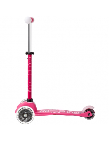Trójkołowa hulajnoga Mini Micro Deluxe MAGIC LED Pink (świecące koła i uchwyty)