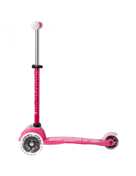 Trójkołowa hulajnoga Mini Micro Deluxe MAGIC LED Pink (świecące koła i uchwyty)