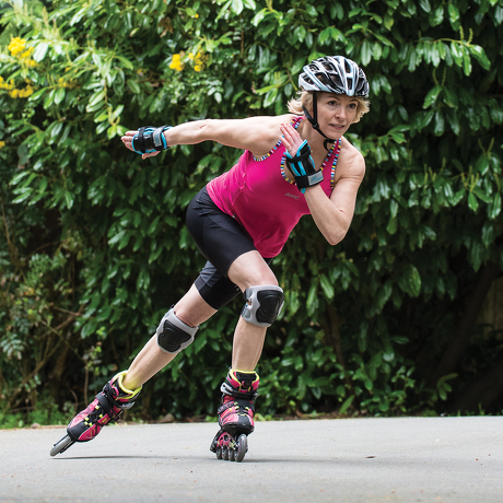 Zestaw damskich ochraniaczy na kolana, łokcie, nadgarstki K2 Performance Women Silver/Black/Blue