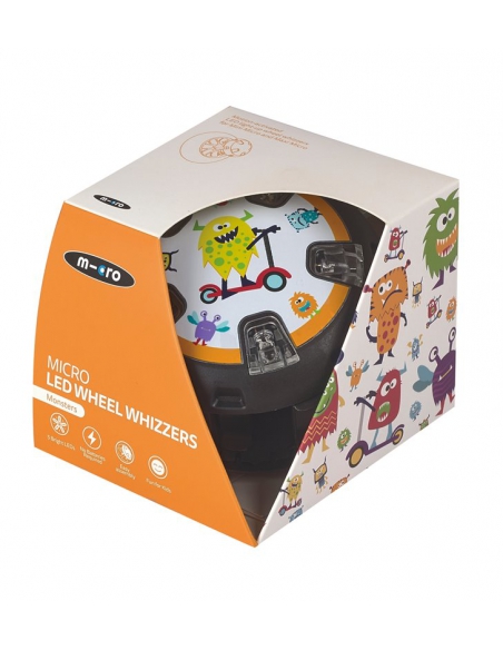 Świecące nakładki na kółka hulajnóg Micro Wizzers LED Monsters