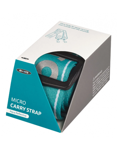 Pasek do hulajnóg dwukołowych Micro Carry Strap Reflective Aqua