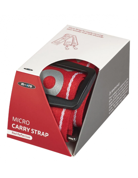 Pasek do noszenia hulajnóg dwukołowych Micro Carry Strap Reflective Red