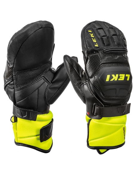 Rękawice narciarskie Leki WorldCup Race Flex S Junior Mitten (jednopalczaste) Black/Ice-Lemon