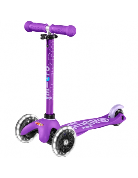 Fioletowa trójkołowa hulajnoga Mini Micro Deluxe LED Purple (świecące koła)