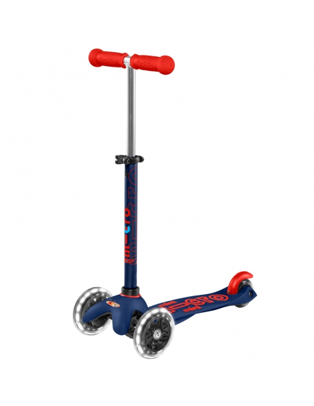 Granatowa trójkołowa hulajnoga Mini Micro Deluxe LED Navy Blue (świecące koła) MMD118