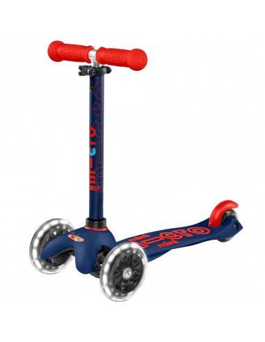 Granatowa trójkołowa hulajnoga Mini Micro Deluxe LED Navy Blue (świecące koła) MMD118