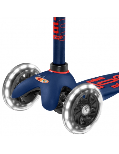 Granatowa trójkołowa hulajnoga Mini Micro Deluxe LED Navy Blue (świecące koła) MMD118