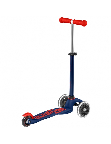 Granatowa trójkołowa hulajnoga Mini Micro Deluxe LED Navy Blue (świecące koła) MMD118