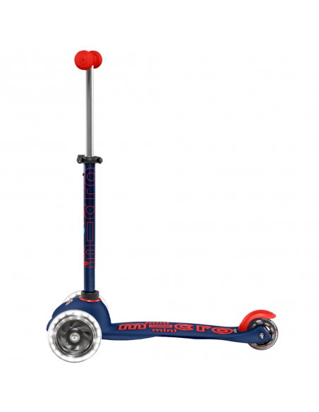 Granatowa trójkołowa hulajnoga Mini Micro Deluxe LED Navy Blue (świecące koła) MMD118