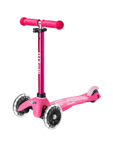 Różowa trójkołowa hulajnoga Mini Micro Deluxe LED Pink (świecące koła)