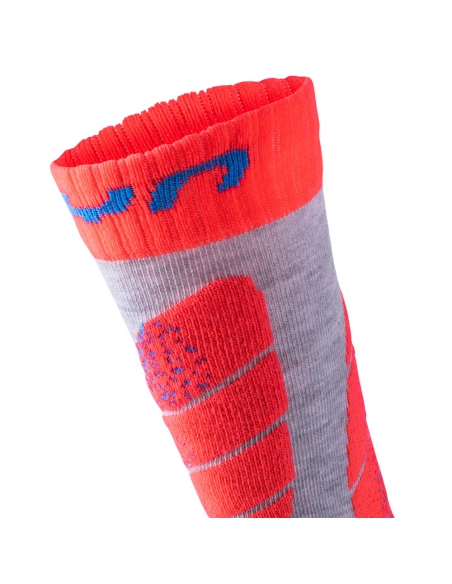 Skarpety narciarskie UYN Ski Junior Light Grey/Coral Fluo