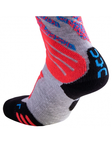 Skarpety narciarskie UYN Ski Junior Light Grey/Coral Fluo