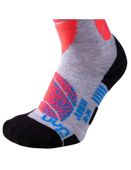 Skarpety narciarskie UYN Ski Junior Light Grey/Coral Fluo