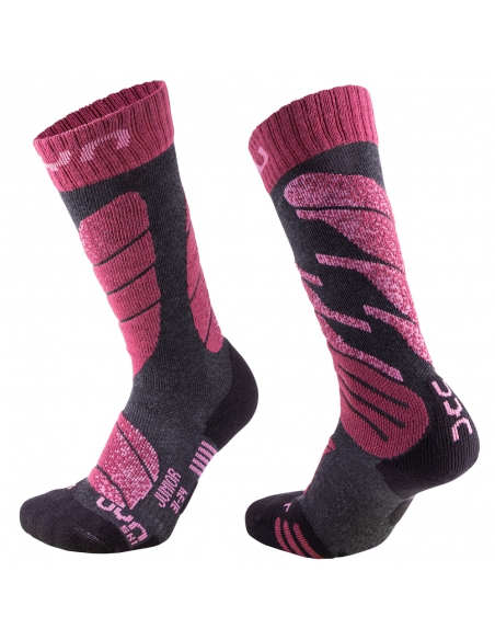 Skarpety narciarskie UYN Ski Junior Anthracite Melange/Violet Skarpety narciarskie UYN Ski Junior Anthracite Melange/Violet