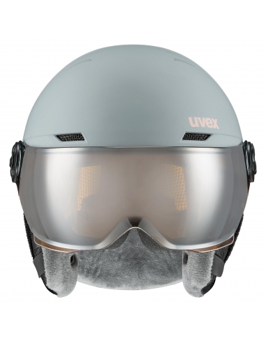 Kask narciarski Uvex Rocket Jr Visor Rhino–Blush Mat