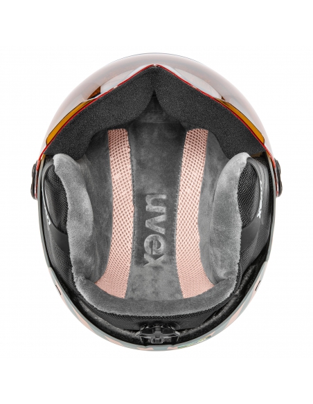 Kask narciarski Uvex Rocket Jr Visor Rhino–Blush Mat