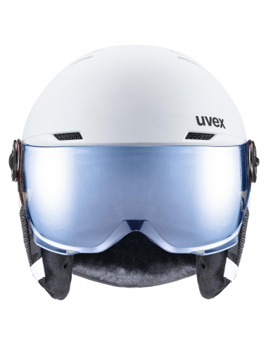 Kask narciarski Uvex Rocket Jr Visor White–Black Mat